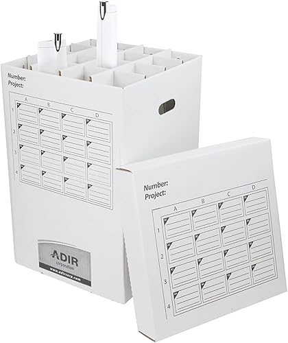 Adir - Organizador de almacenamiento de archivos en rollo de cartón, clasificador de archivos vertical, planos, póster, planos, envoltura de regalo