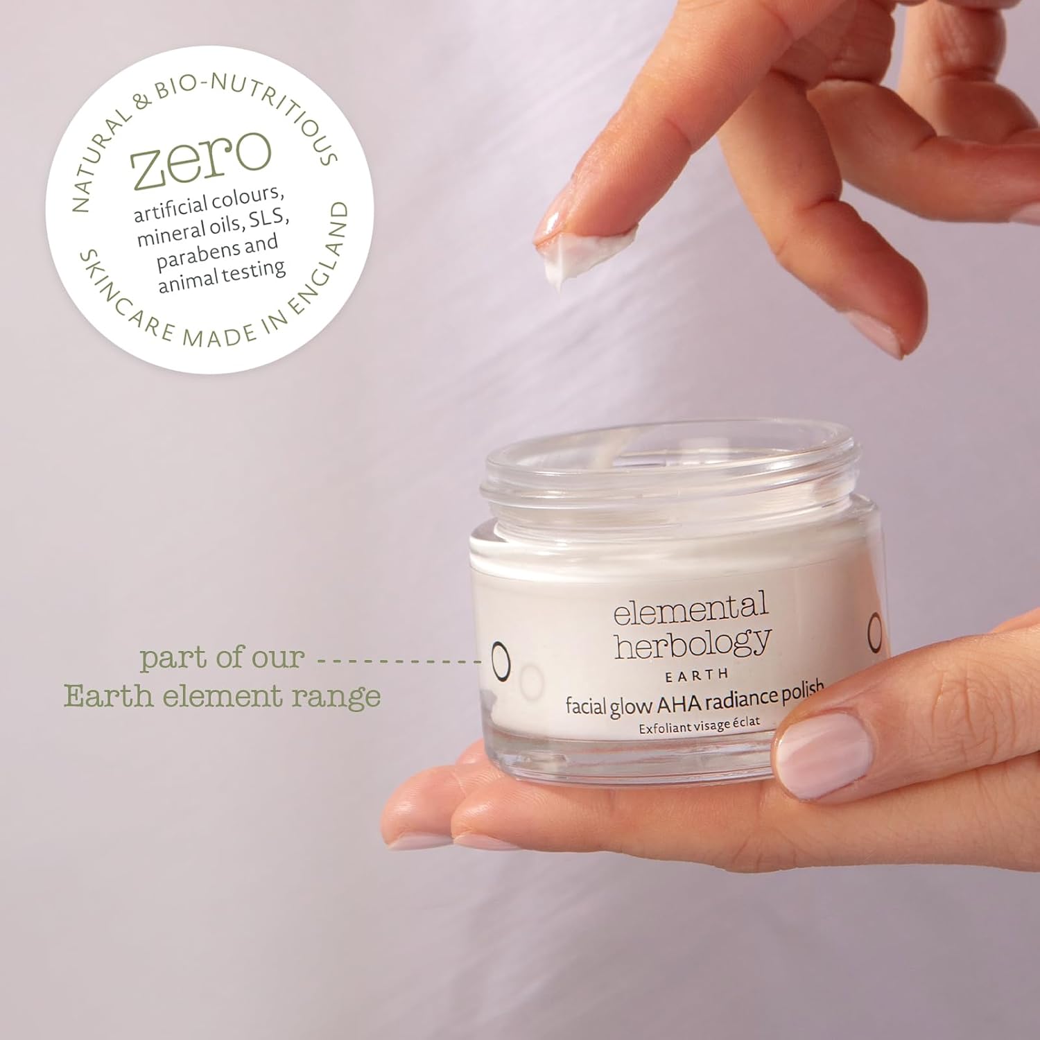 Elemental Herbology Facial Glow Aha Radiance Polish 1.7 fl oz – Dual Action Exfoliator with Natural Fruit Aha's, Kombuchka – Gently Refines, Brightens & Smooths Dull Skin
