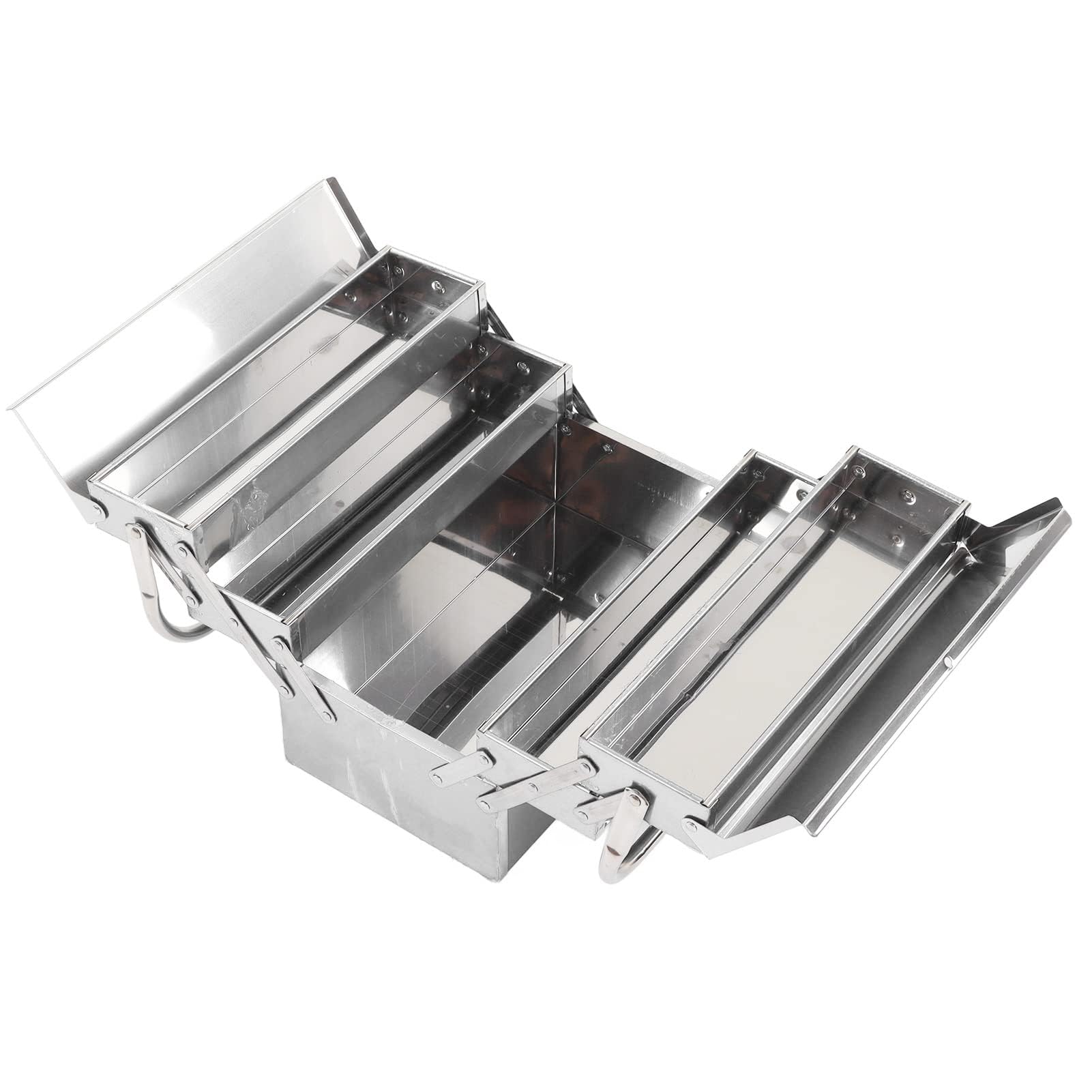 Caja de Herramientas Voladiza de Acero Inoxidable con 5 Bandejas, Organizador de Almacenamiento Plegable para Diversas Herramientas (460)