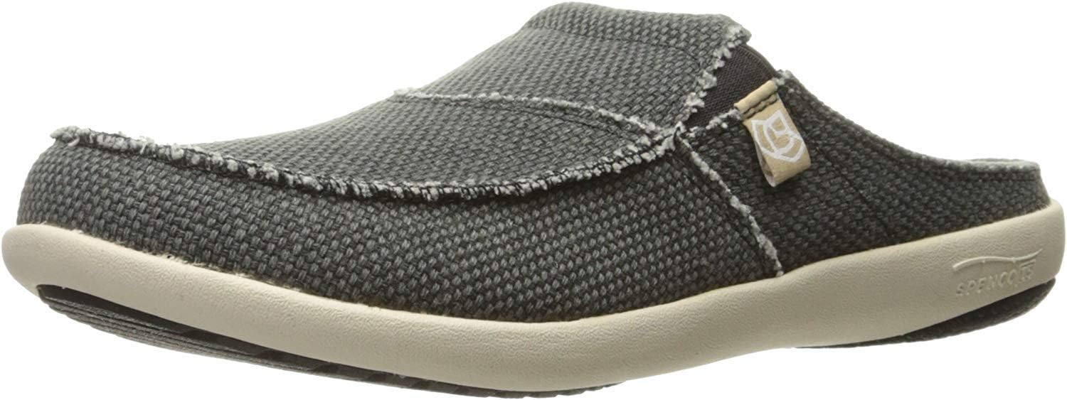 Spenco Men's Siesta Canvas Slide Sandal, Charcoal, 9M Medium US
