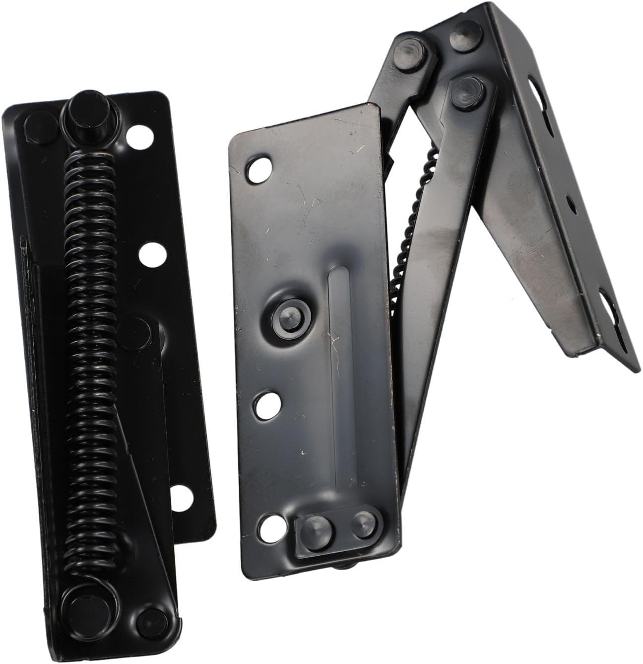 2-Pack Adjustable Angle Sofa Bed Hinge Mechanism for DIY Furniture Conversion, 3-Position Steel Hardware Fitting, Black, 125 x 43. mm