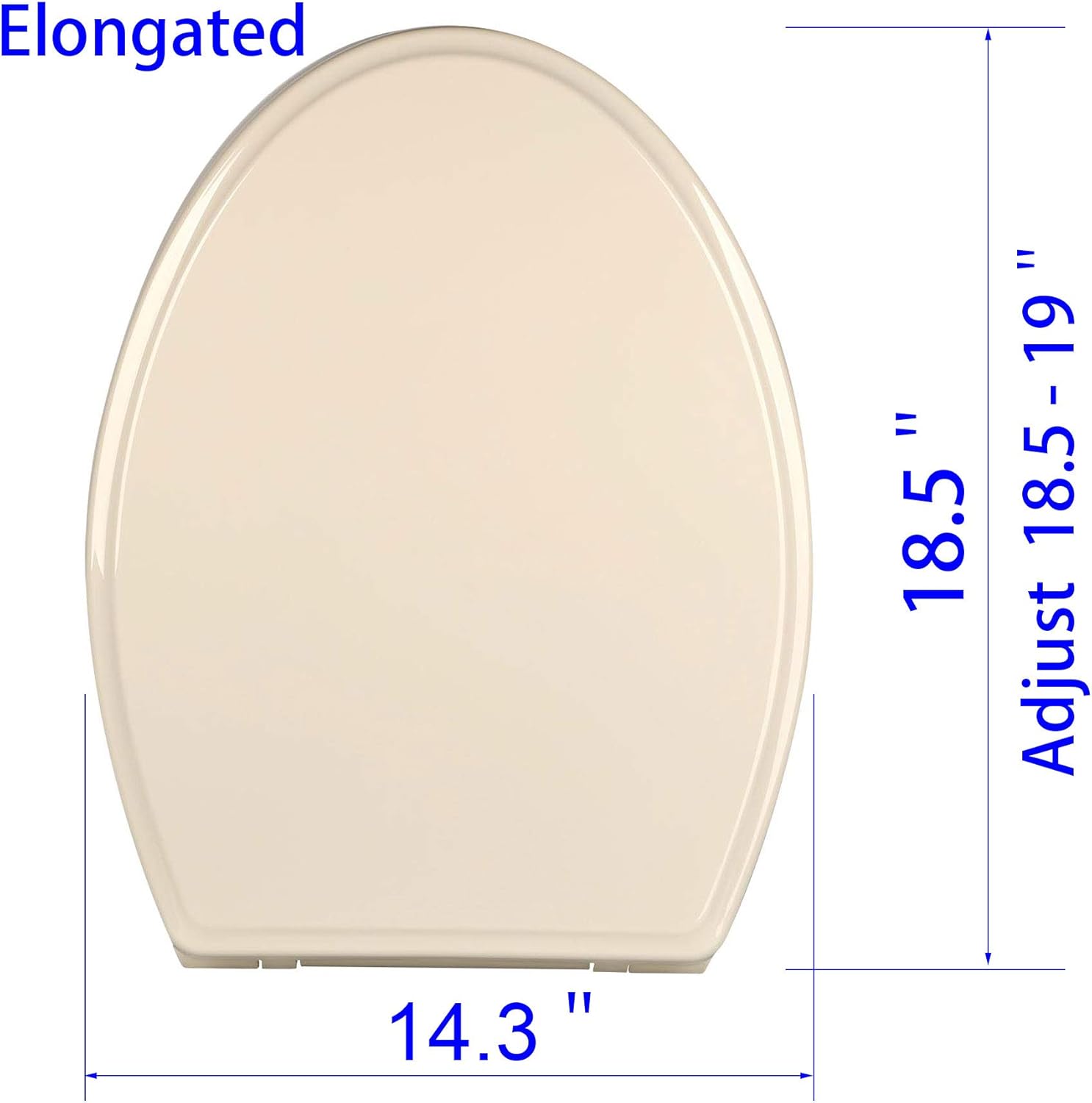 Lоwеѕt Prісе Hibbent Premium One Click Elongated Toilet Seats - Easy Installation and Quick-Release Removable for Cleaning - Stable Hinge Design to prevent shifting - Soft Closed - Almond/Bone Color(Elongated)