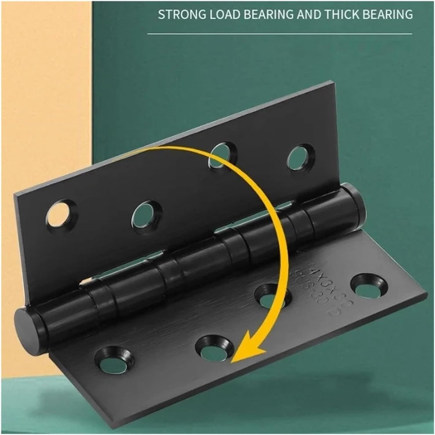 Ball Bearing Door Hinges 10cm 4'' Ball Bearing Door Hinges Stainless Steel Square Interior Exterior Door Hinge Heavy Duty for Front Door Office Bath Room(1 Set)