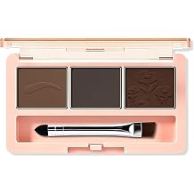 Boobeen 3-Color Eyebrow Powder Kit Highly Pigmented, Water-Resistant & Sweat-Resistant Brow Powder for Long-Lasting Wear, Includes Dual-Ended Brush