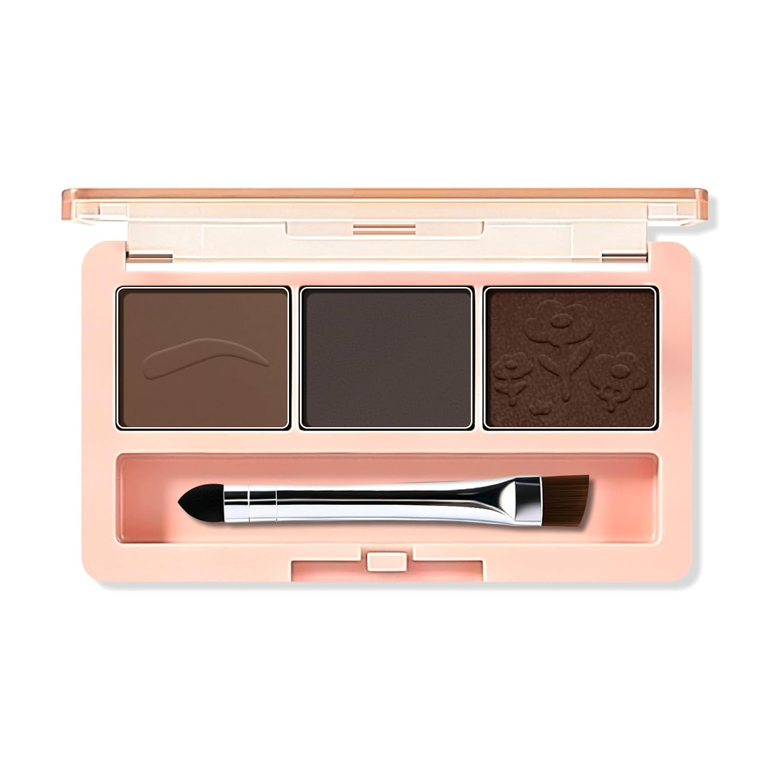 Boobeen 3-Color Eyebrow Powder Kit – Highly Pigmented, Water-Resistant & Sweat-Resistant Brow Powder for Long-Lasting Wear, Includes Dual-Ended Brush