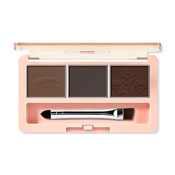 Boobeen 3-Color Eyebrow Powder Kit Highly Pigmented, Water-Resistant & Sweat-Resistant Brow Powder for Long-Lasting Wear, Includes Dual-Ended Brush