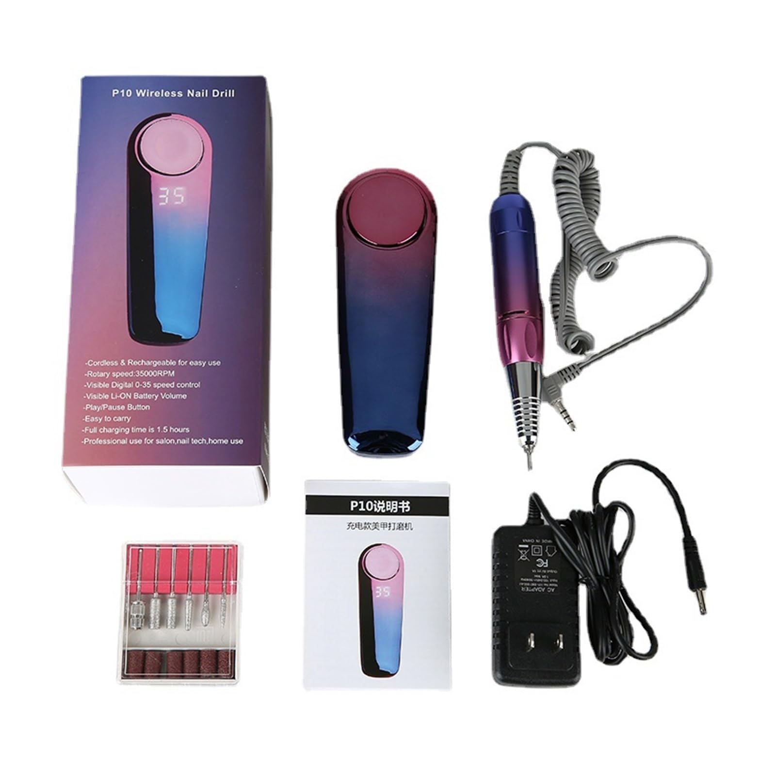 Strumenti for lucidare la Macchina for Manicure elettrica Portatile Ricaricabile for Lima for Unghie