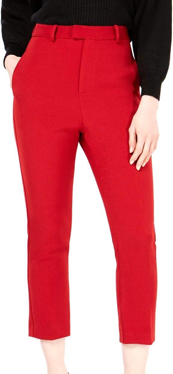 Line + Dot | Rosey Cropped Pants | Red | XS