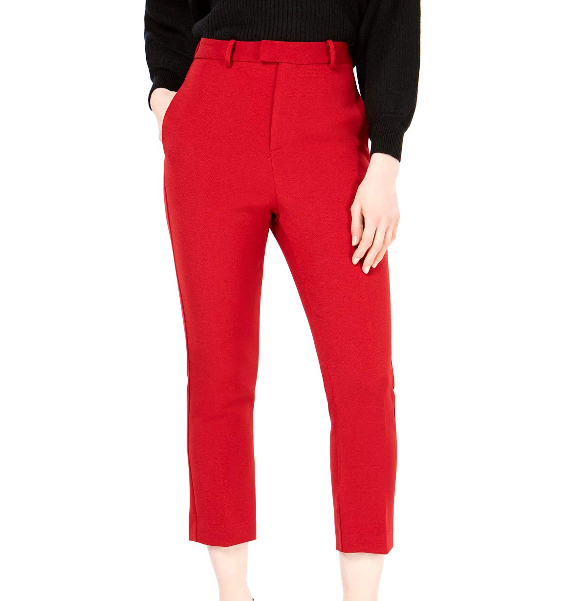 Line Dot Rosey Cropped Pants Red XS