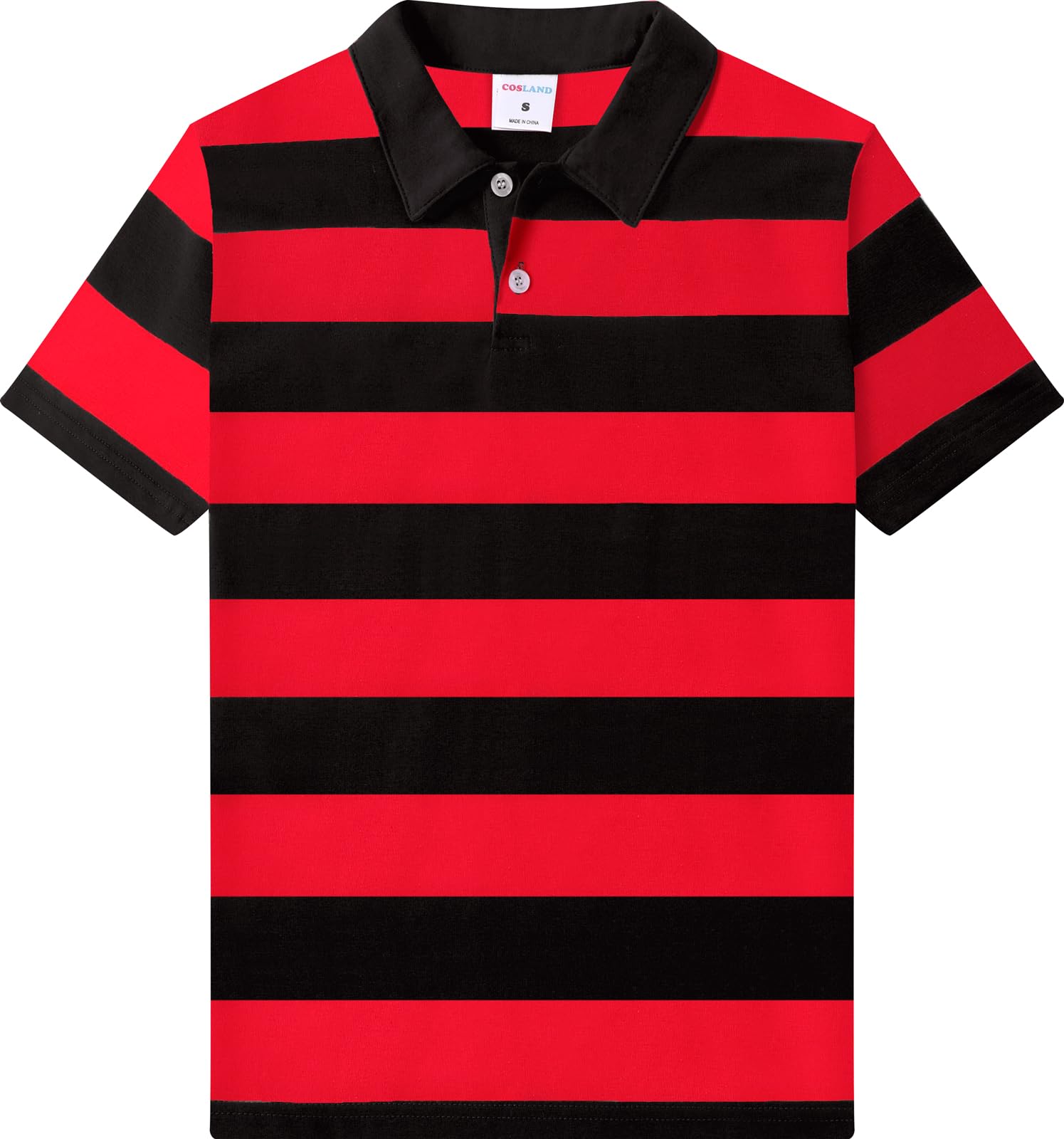 COSLAND Boys' Xs-Large Striped Polo Shirt, Cotton Short Sleeve Shirt