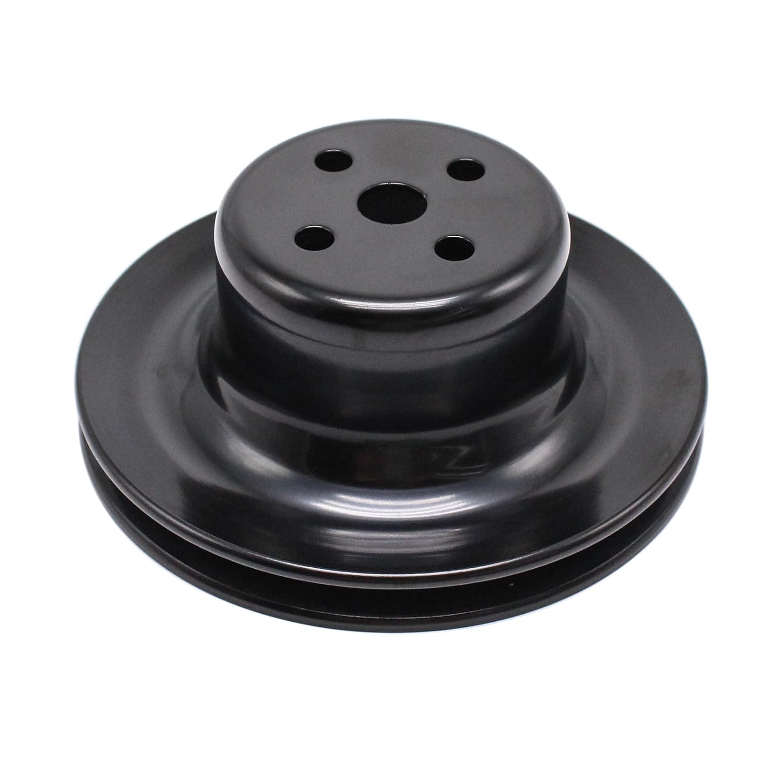 Black Steel 1 Groove Water Pump Pulley and 1 Groove Crank Pulley Kit Compatible with Small Block Ford 260 289 302 351W V8 SBF V8