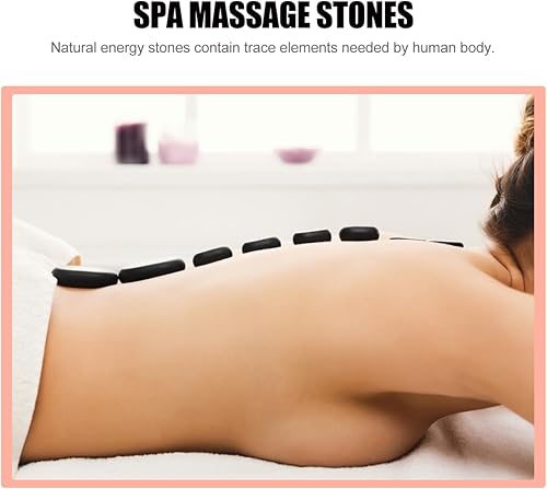 Miniatura 2 de Hemoton Piedras calientes para masaje, 10 piedras energéticas de masaje, juego de piedras de masaje calientes, piedras volcánicas de aceite