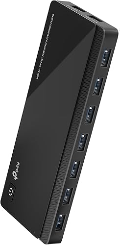 TP-Link Hub USB 3.0 alimentado con 7 puertos de datos USB 3.0 y 2 puertos USB de carga inteligente. Compatible con Windows, Mac, Chrome y Linux OS,
