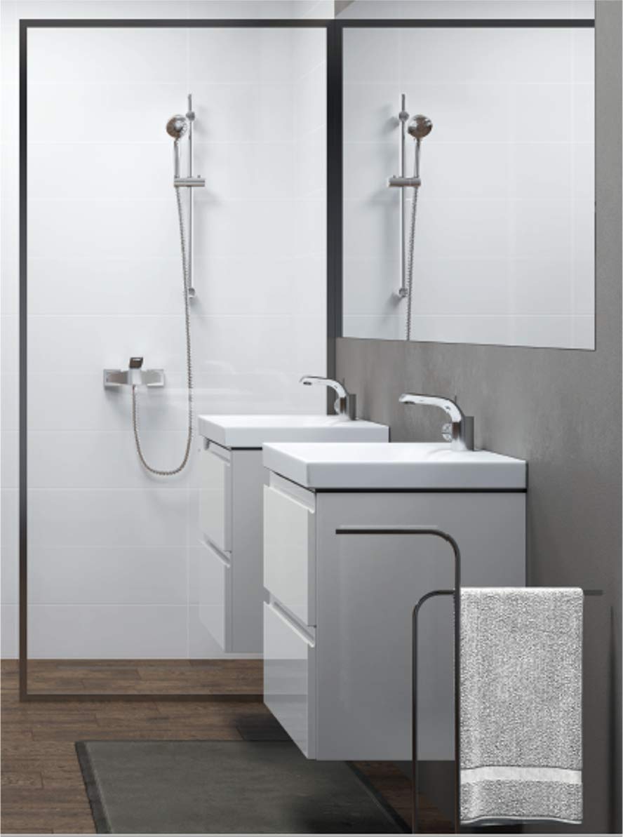 Vbchome Badmobel 50 X 35 X 55 Cm Set Weiss Hochglanz Slim Waschbecken Mit Unterschrank Waschtisch 2 Schubladen Badschrank Holz Amazon De Kuche Haushalt