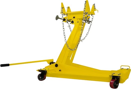 Esco 10812 2.2 Ton Heavy Duty Transmission Jack, 4,400 lb Capacity, Adjustable 10"35" Lift - Yellow