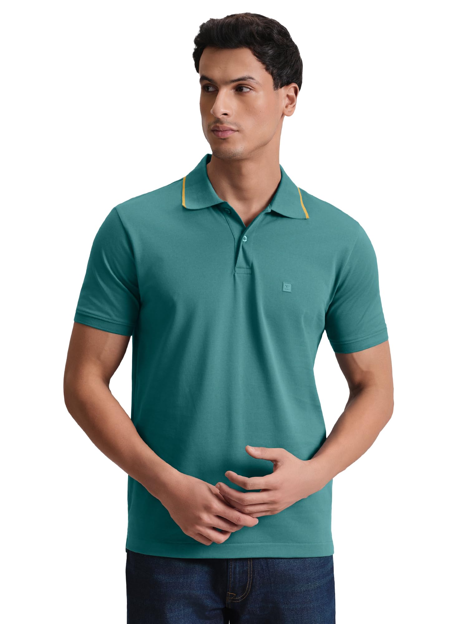 XYXX Męska koszulka z solidnej bawełny | koszulki polo Collor | Półrękawy | Solid-Slim Fit