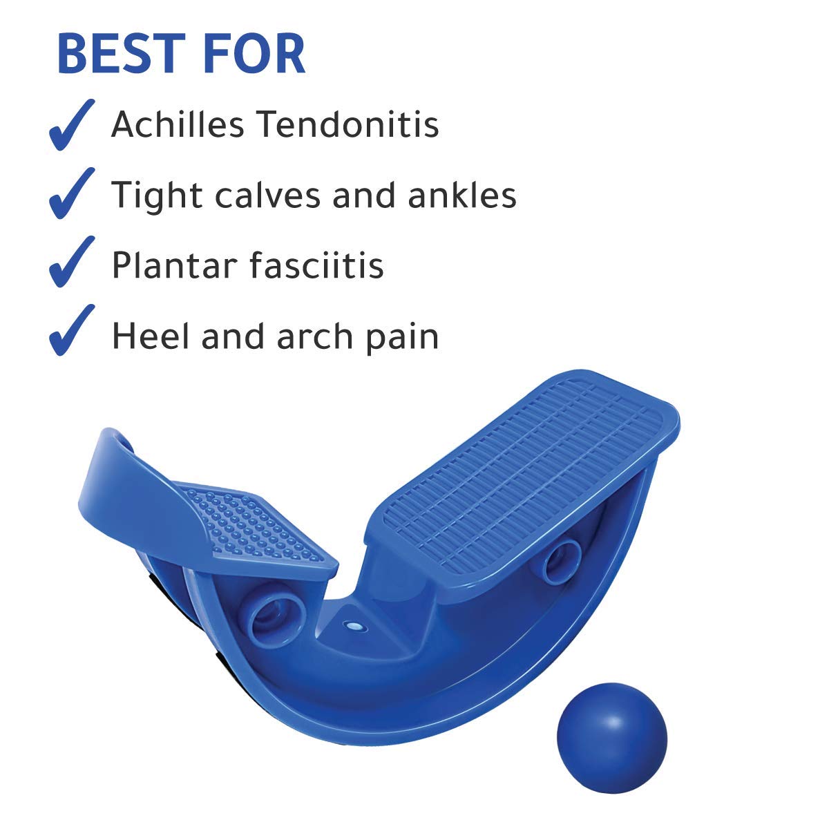 TyeinGoLumia Wellness Foot Rocker with Massage Ball - Calf Stretcher for Plantar Fasciitis, Achilles Tendonitis, Shin Splints, Heel, Feet Pain Relief - Ankle Wedge Stretches Strained Leg Muscle