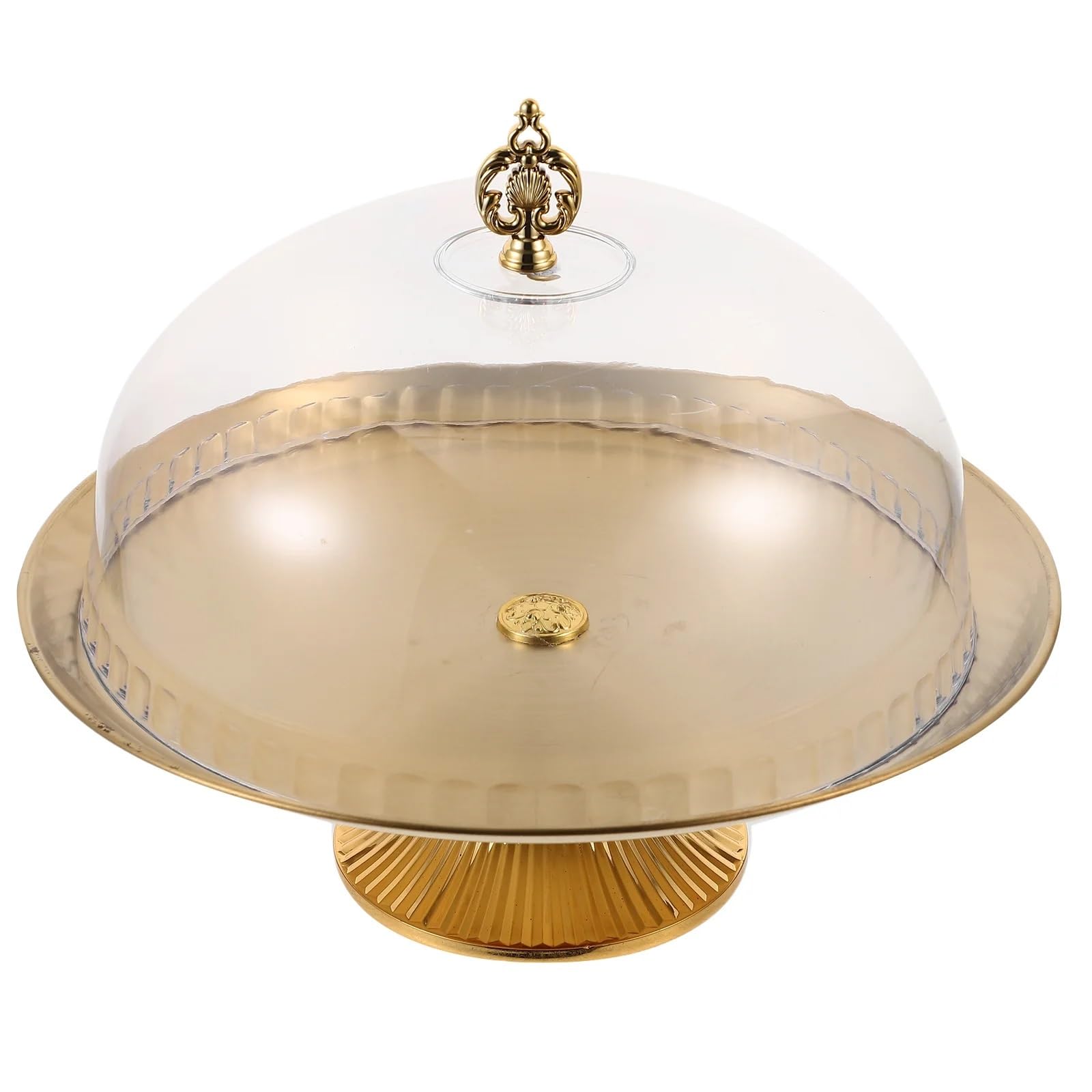 Alzata per Torta Vassoio da Esposizione Rotondo for Torta da 12 Pollici, Cupola in Ceramica di Vetro, Dessert di Nozze, Coperchio Alto in Cristallo, Coperchio da Forno Rotante, Prodotto con