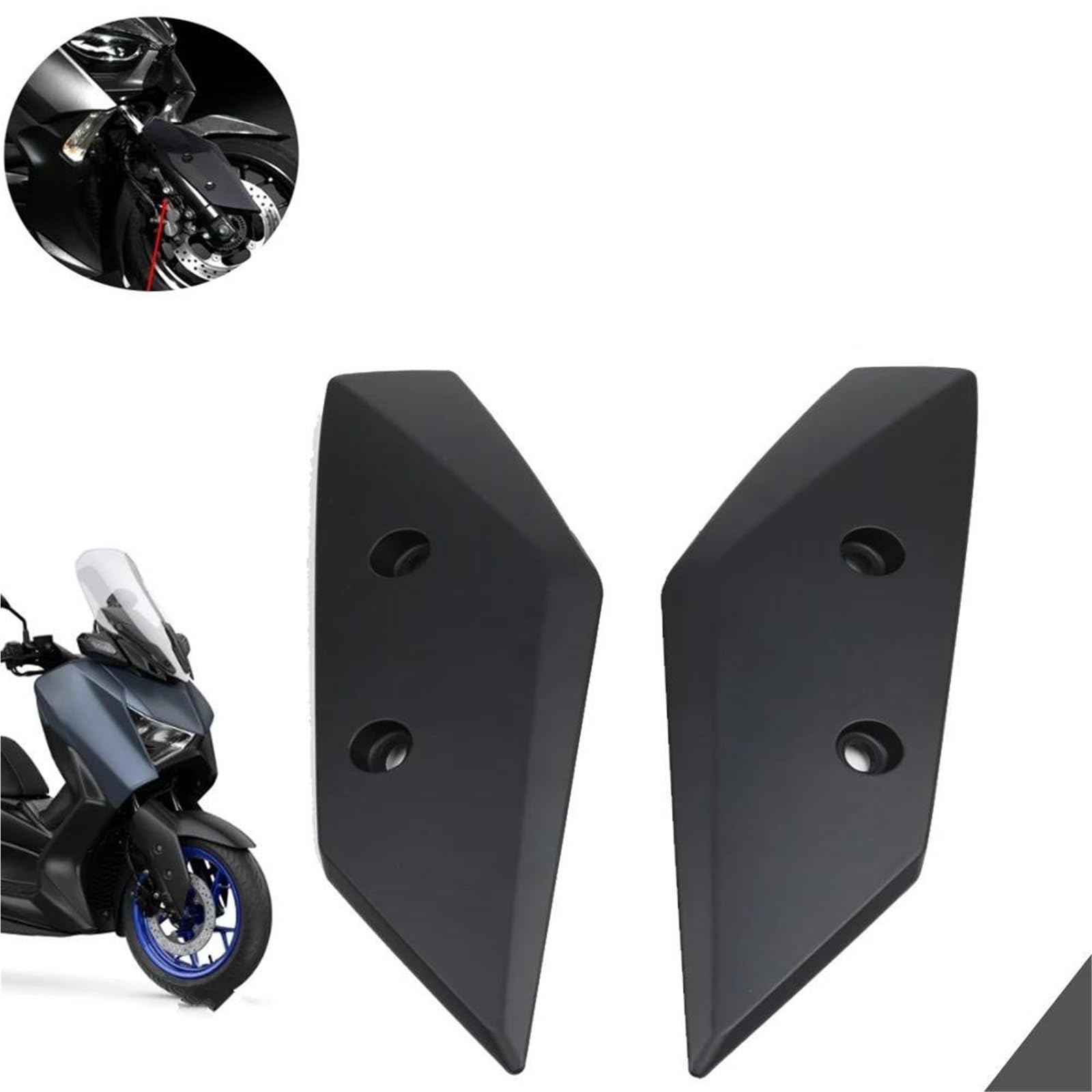 Protector contra salpicaduras de ruedas Placa Protectora Decorativa Para Cubierta Lateral Guardabarros Delantero Motocicleta Adecuada Para Y&amaha XMAX300 XMAX 250 300 X-MAX300 2018-2023(Black-a)
