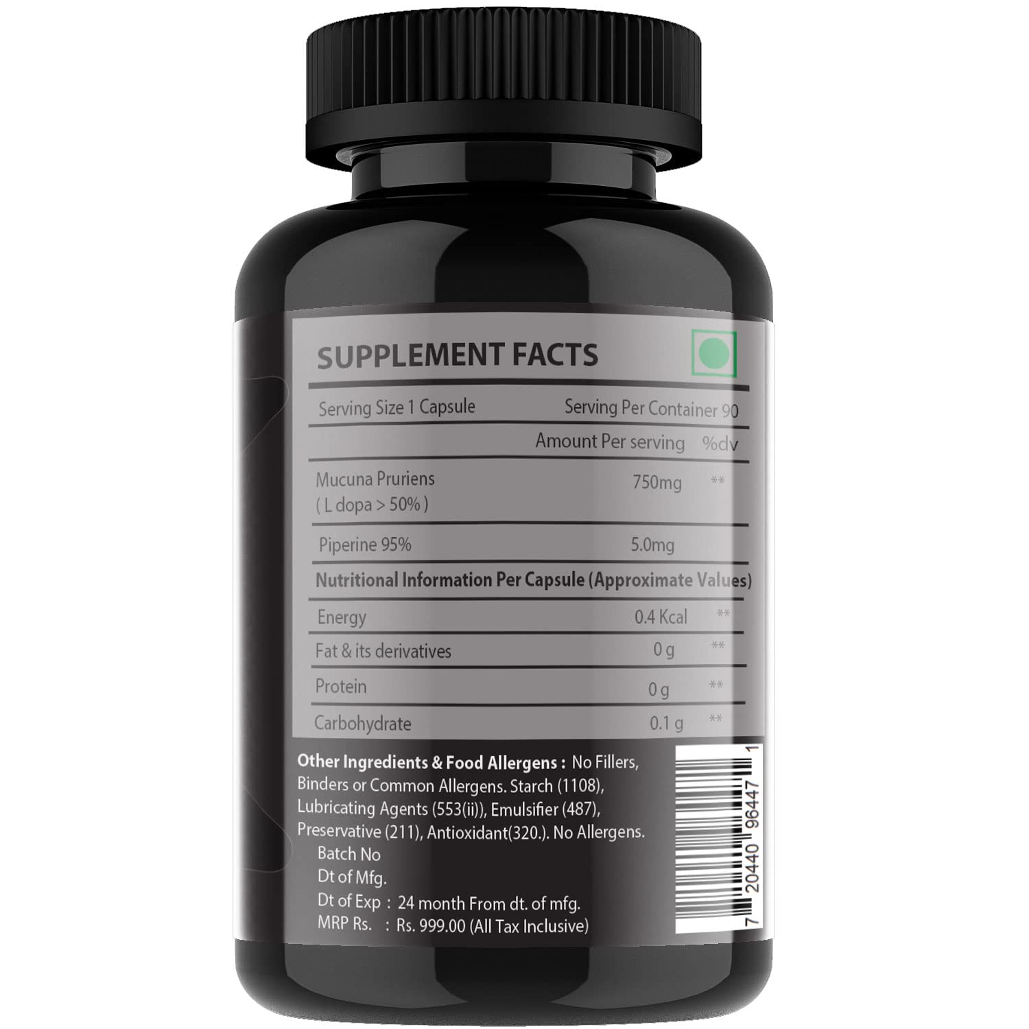 Mucuna Pruriens 750 mg Capsules | Standardized 50% L-DOPA | Mood, Energy & Stress Support | Dopamine & Emotional Balance Supplement | 90 Capsules | Premium Ayurvedic Extract — Amazon image 2