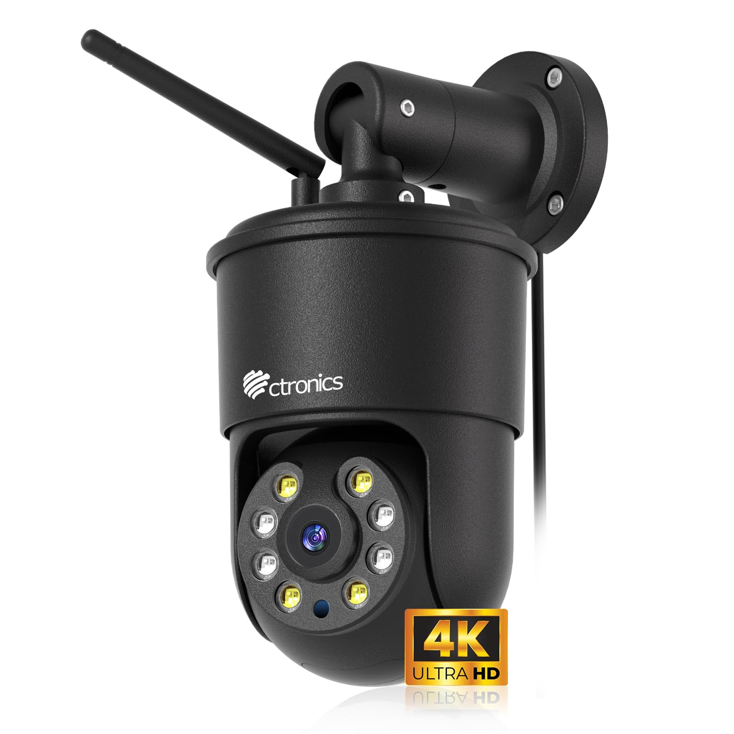 Ctronics 4K Cámara Vigilancia Exterior WiFi, Auto-Rastreo, 5GHz/2.4GHz, detección de Personas, vehículos y Animales, Almacenamiento en la Nube 24/7 y 256GB TF, visión Nocturna a Color【Metal Completo】