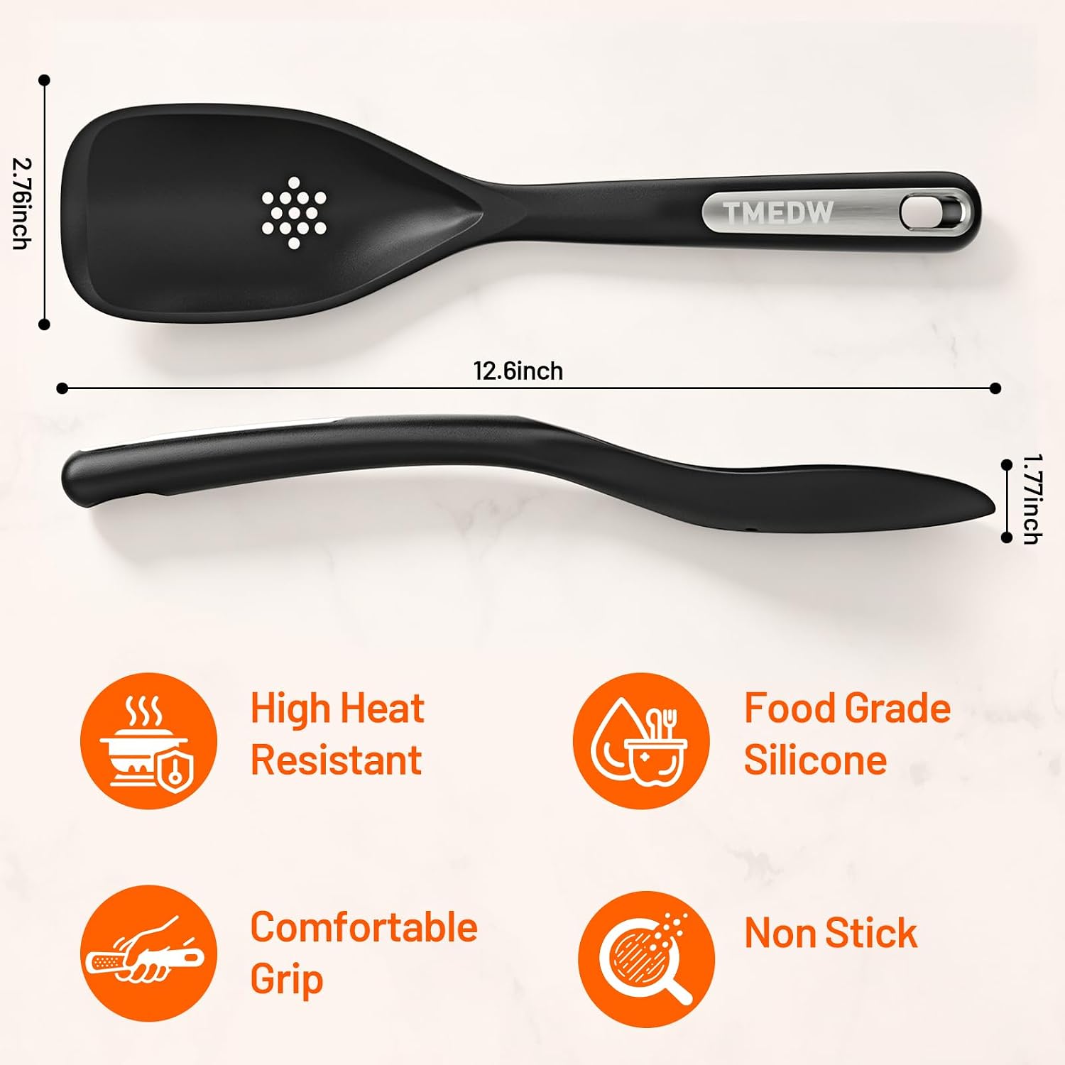 Cooking Spoons for Nonstick Cookwares Silicone Slotted Spoon