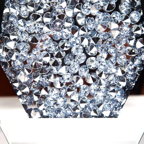 Crushed Diamond Mirrored Flower Vase Large Glass Vase Modern Crystal Decorative Mirror Vases Stunning Luxury Tall Floor Vase For Centerpieces Flowers Home Decor, Silver, 14" H. Can’t Hold Water. #TOP5