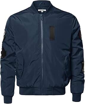 Style by William Casual Patch Flight Bomber Jacket Navy S at