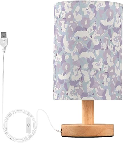 Lámparas de mesa auxiliares de noche Lampsnight luz pastel púrpura floral lámparas de mesa para niñas cuarto de baño lámpara de noche para