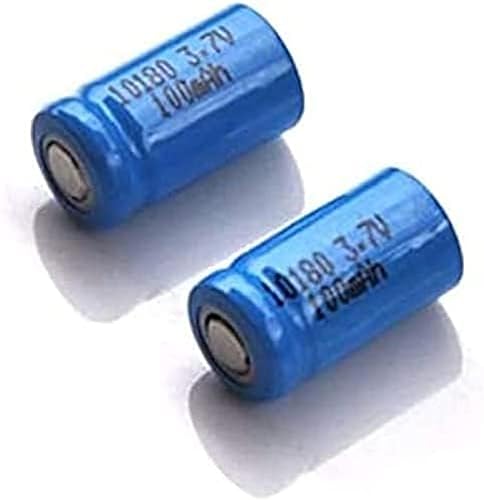 BTAP Compatible for 2PCS 3.7V 10180 Ion Rechargeable Battery Li-ion Cell Baterias Pilas 100MAH for Led Flashlight Digital Device