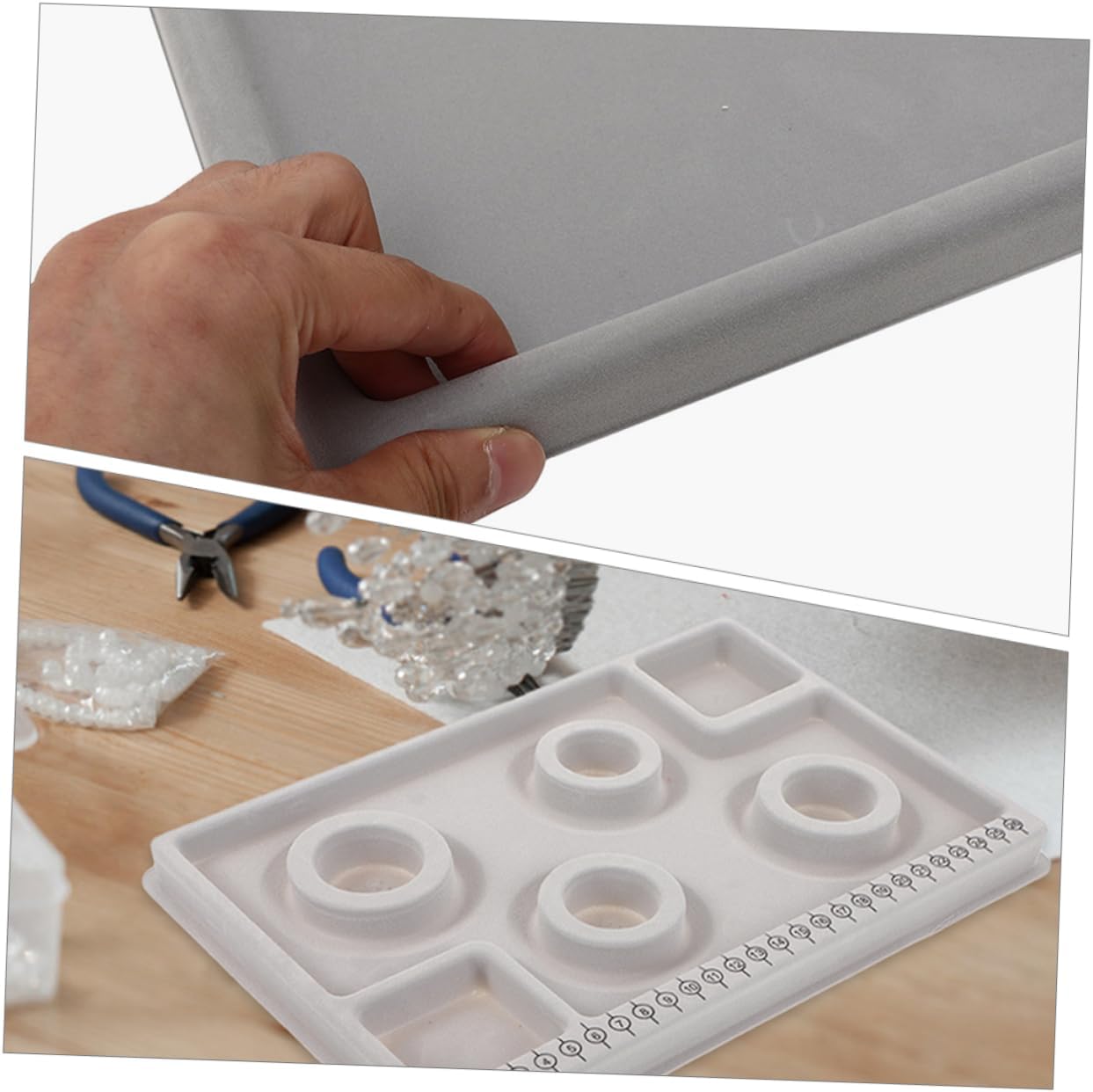 TEHAUX Bracelet Measurement Board Tray Bead Design Mats Jewelry Making Accessory Kit Bead Organizing Trays