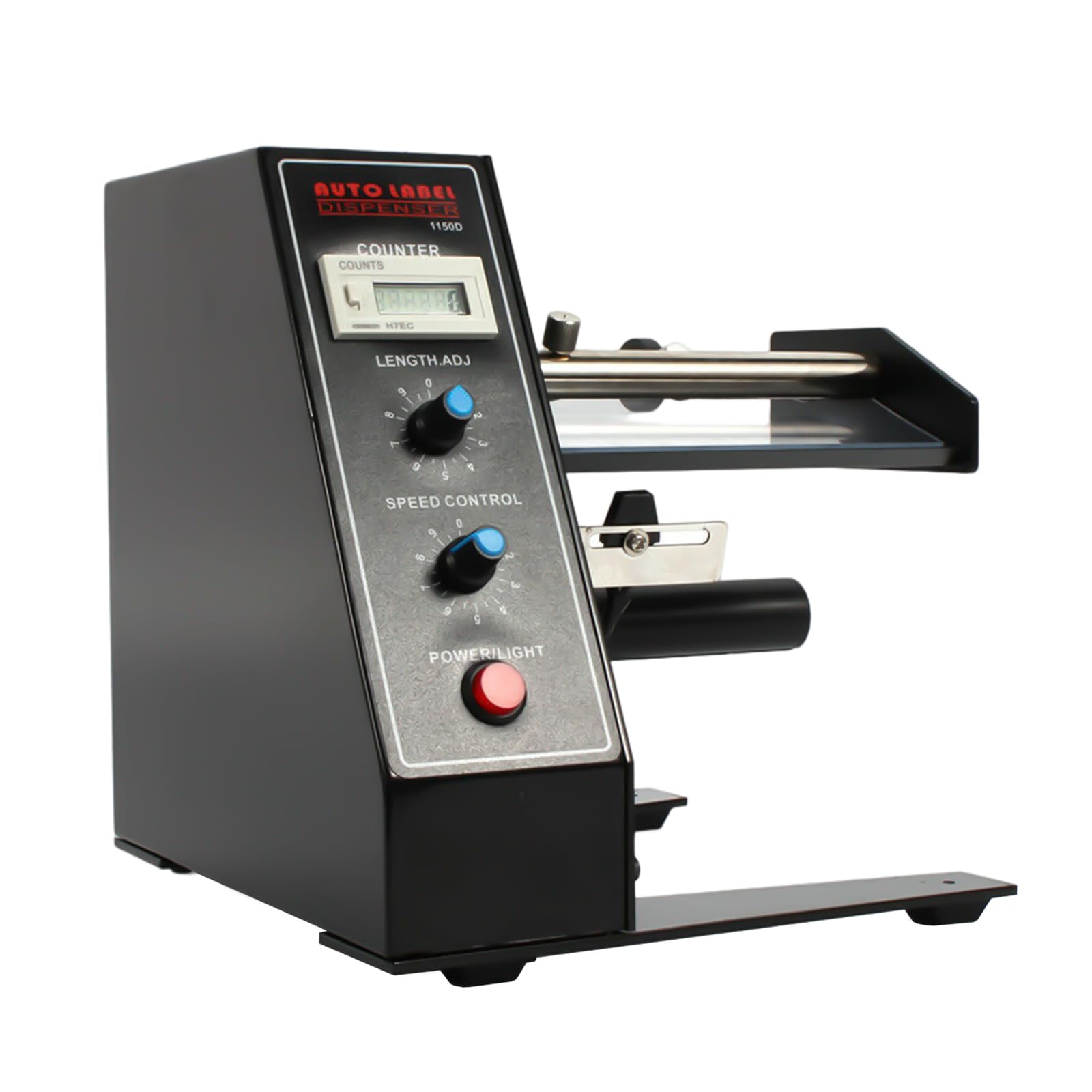 Distributore automatico di etichette: struttura in acciaio per etichette versatili, larghezza 10-115 mm, lunghezza 8-130 mm