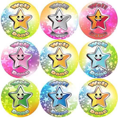 Sticker Stocker Multicolor 144 Well Done Star 30 Mm Reward Stickers For School Teachers, Parents And Nursery