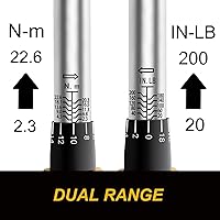 Vista 3 de Uharbour Juego de llaves dinamométricas de accionamiento de clic de 14 de pulgada para bicicletas, rango ajustable de doble dirección de 20-200
