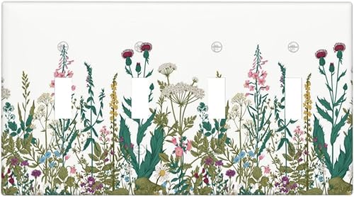 Miniatura 31 de Cubiertas de Interruptor de Luz de 1 Pandilla Bosques Animales Flores Hierba Árboles Placa de Pared Decorativa Interruptor Eléctrico para Decoración
