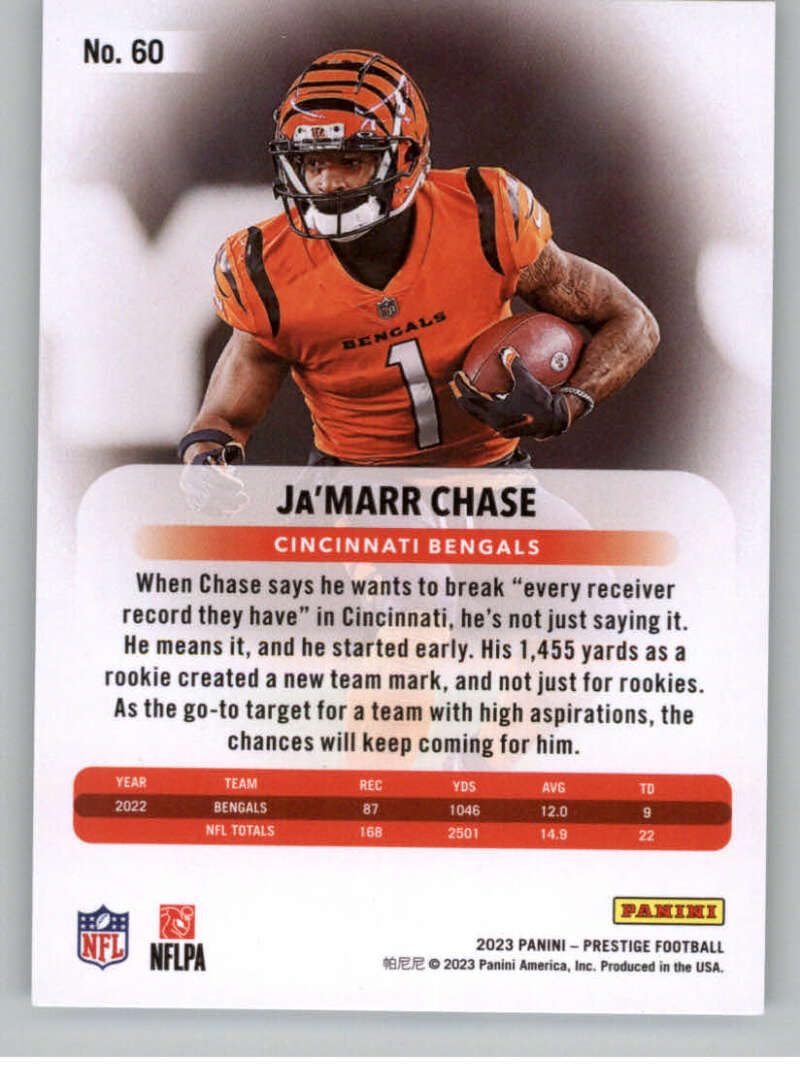 Amazon.com: 2023 Panini Prestige #60 Ja'Marr Chase Cincinnati