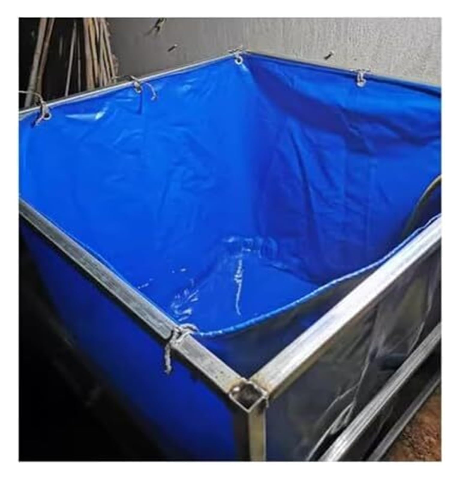 Generico Laghetto per Pesci da Esterno Resistente e Adatto alle Carpe Koi, Piscina in plastica Facile da Montare con Anelli di trazione (5,9 x 0,9 x 0,9 m) - Rifugio Acquatico Perfetto per Giardino e