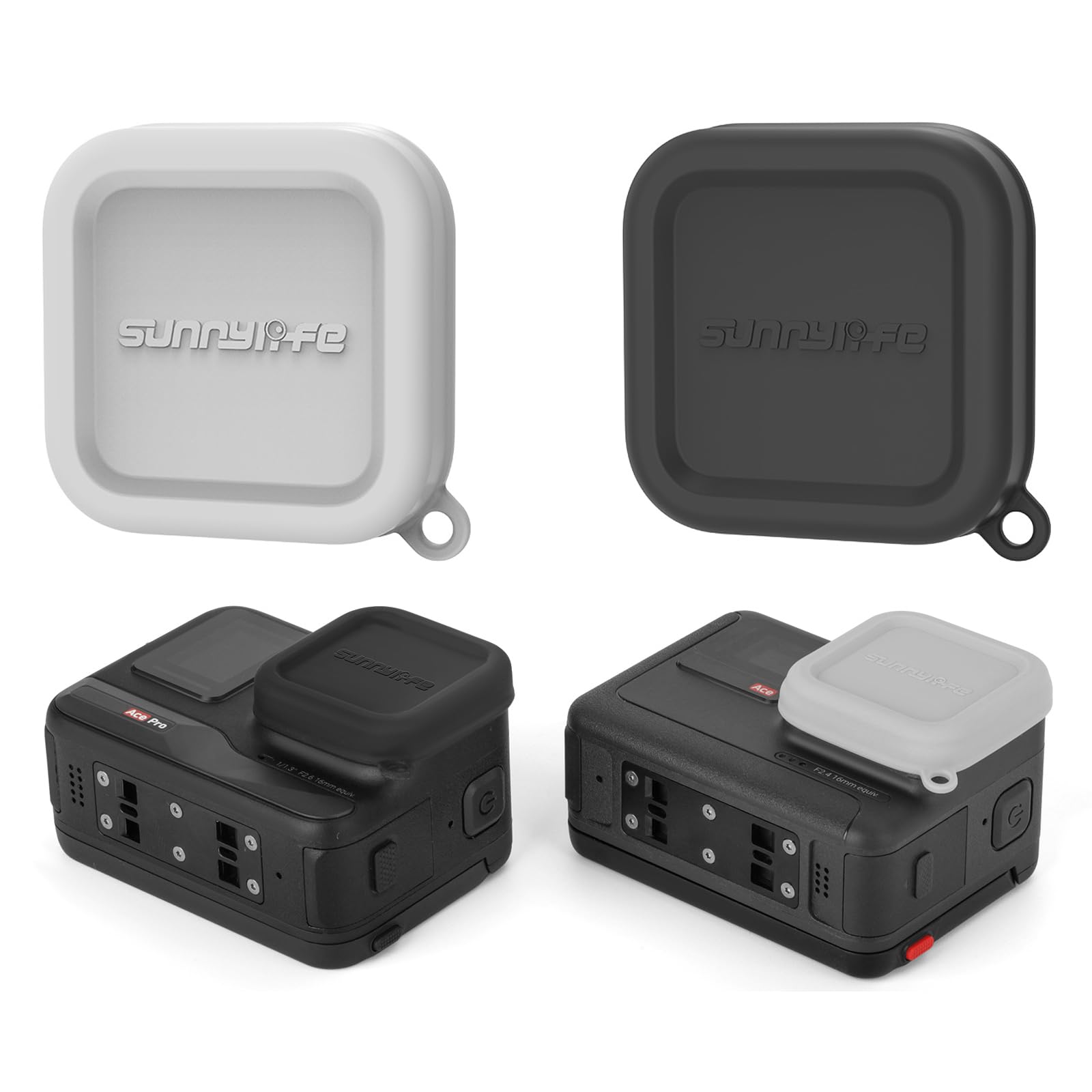 Coperchio dell'obiettivo per Insta360 Ace/Ace Pro Silicone Lens Cap Snap on Lens Tappo Coperchio di Protezione (2 pz Colore Hasard)