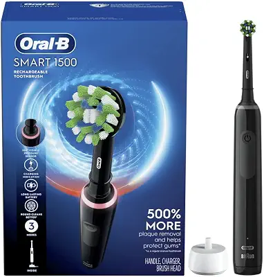 Oral-B Smart 1500 Electric Power Rechargeable Battery Toothbrush, Black
