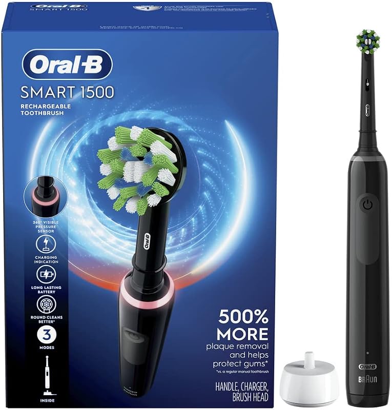 Cepillo de dientes con batería recargable Smart 1500 Electric Power, negro