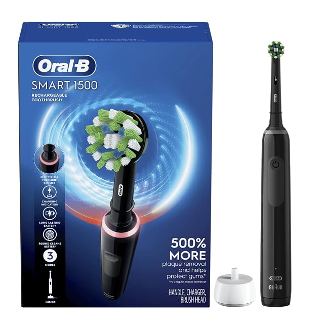 Oral-B Smart 1500 Electric Power Rechargeable Battery Toothbrush Black