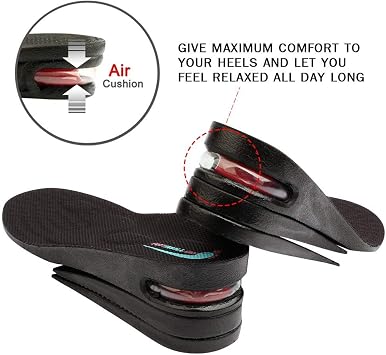 footinsole 3-Layer Air up 2.5(6cm) up Height Increase Shoe Insoles Comfort Inserts for Men (Small) by footinsole