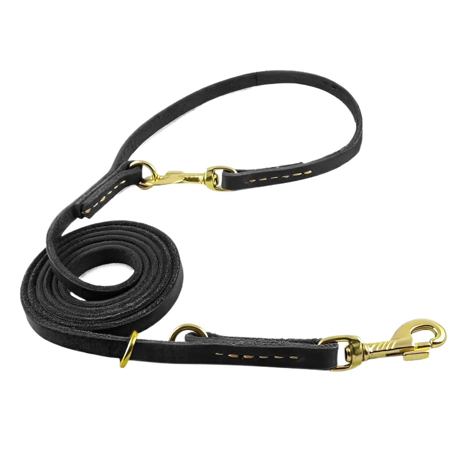 Laisse multifonctionnelle en Cuir véritable for Chiens de Petite, Moyenne et Grande Taille(Brown,1.0 * 240cm)