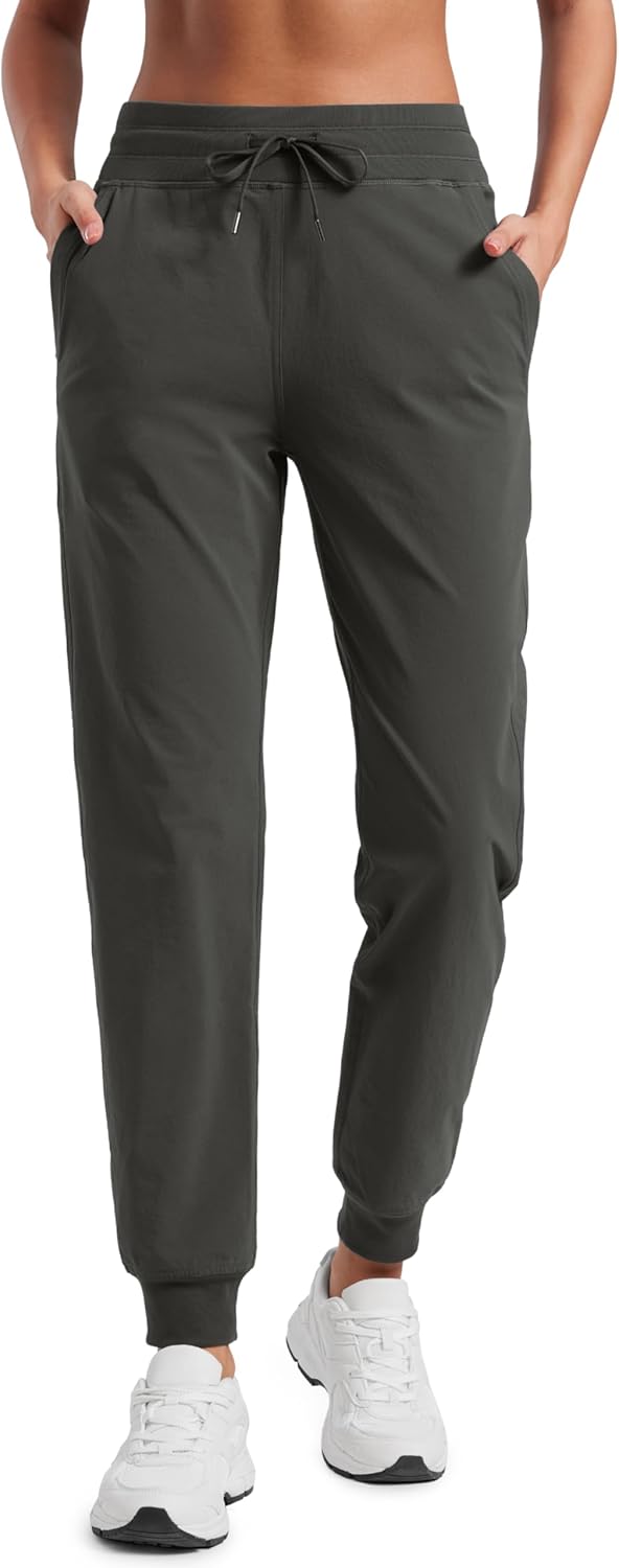 CRZ YOGA Casual Workout Jogger for Women 28.5" - Tapered Lightweight Stretch Athletic Outdoor Pants with Pockets