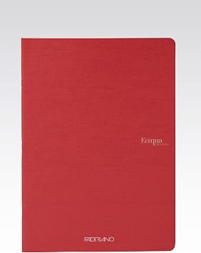 Fabriano EcoQua Original 5.8 x 8.3 (A5) Saddle-Stitch Bound Notebook, 40 Lined Sheets, Cherry