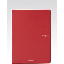 Fabriano EcoQua Original 5.8" x 8.3" A5 Saddle-Stitch Bound Notebook, 40 Lined Sheets, Cherry