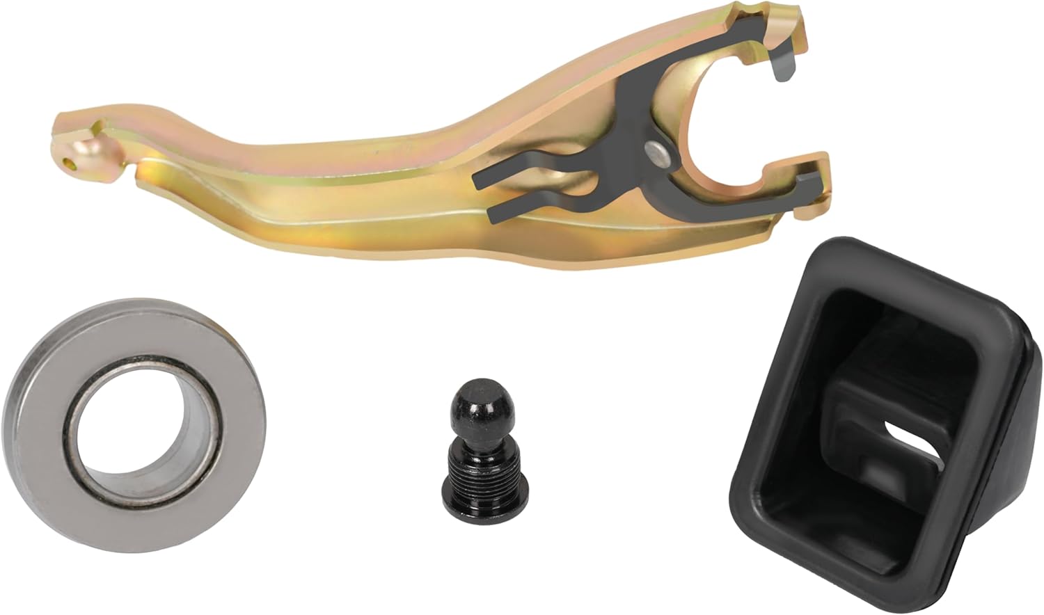 ALMULOO Clutch Fork+Boot+Throwout Bearing+Pivot Ball Compatible with 1959-1988 Chevy Chevrolet Chevelle Corvette Camaro Replacement for 3899621 Steel Rubber