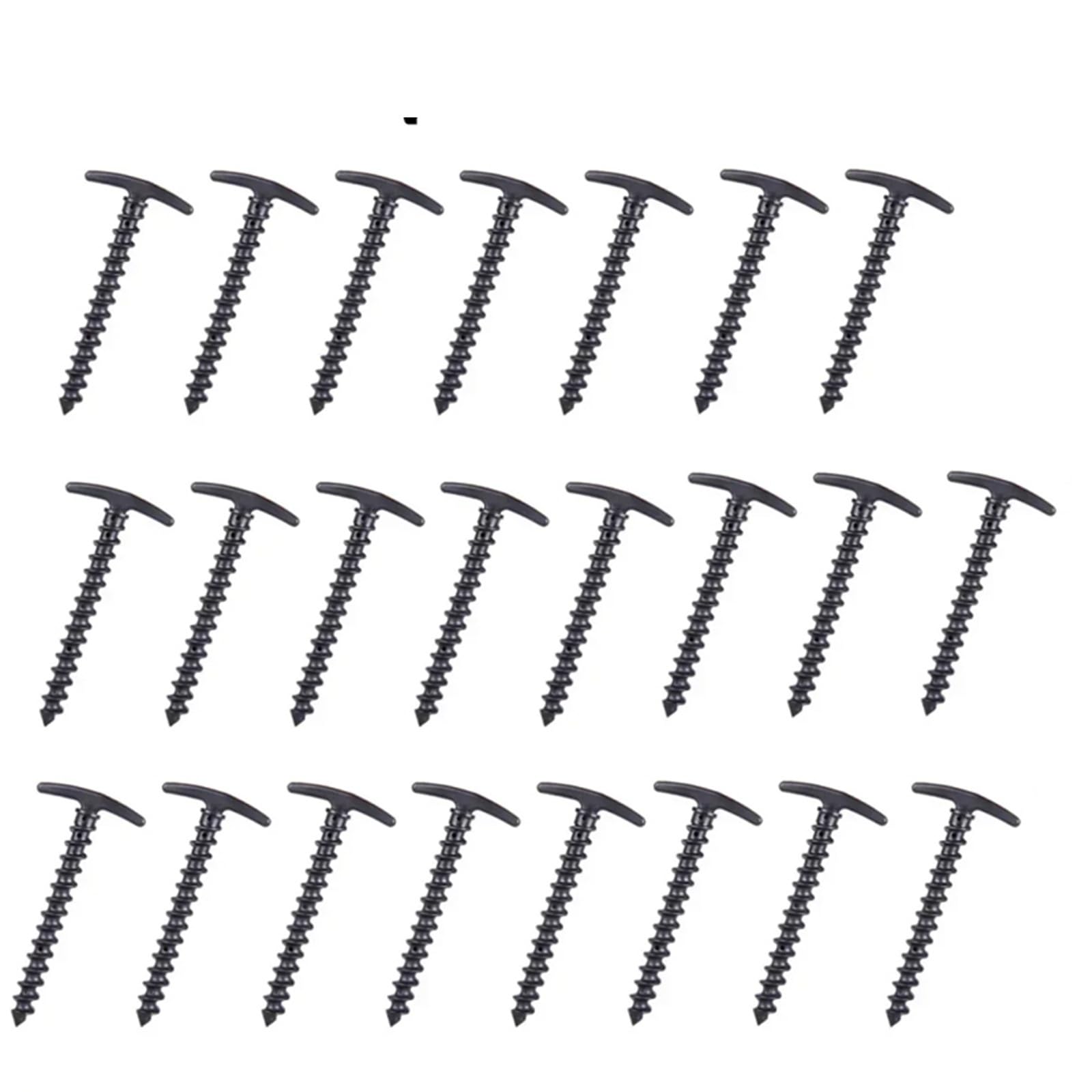 Piquetas Camping 5/20pc Outdoor Camping Tent Pegs Screw Anchor Stakes Ground Nail Anchors Windproof Accessories(Black 20pcs)