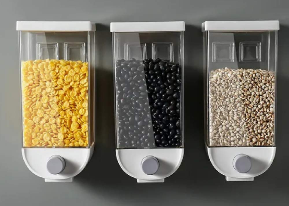 Owneed 5 vakken cornflakes dispenser keramische dispenser met maatbeker, cornflakessdispenser, met scheidingswand, transparant en zichtbaar ontwerp voor het bewaren van zwarte rijst, maïs, enz Owneed 5 vakken cornflakes dispenser keramische dispenser met maatbeker, cornflakessdispenser, met scheidingswand, transparant en zichtbaar ontwerp voor het bewaren van zwarte rijst, maïs, enz