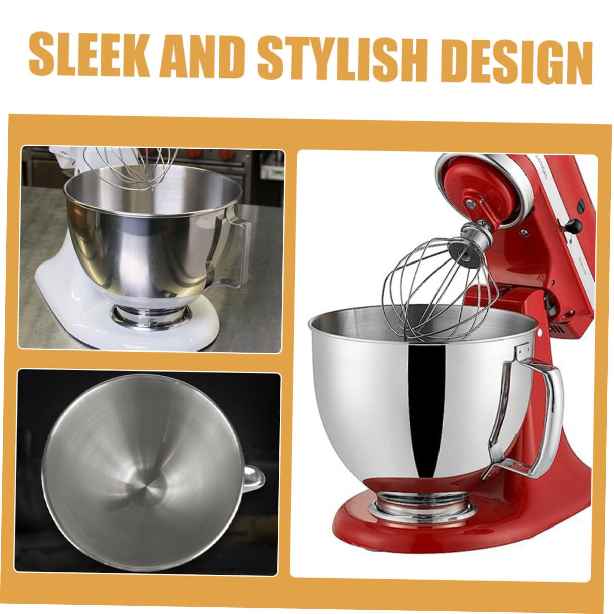 Ciotola per Impastatrice Ciotola Resistente e Versatile 4,5 l in Acciaio Inox Compatibile con Mixer da Cucina per Preparazioni Domestiche